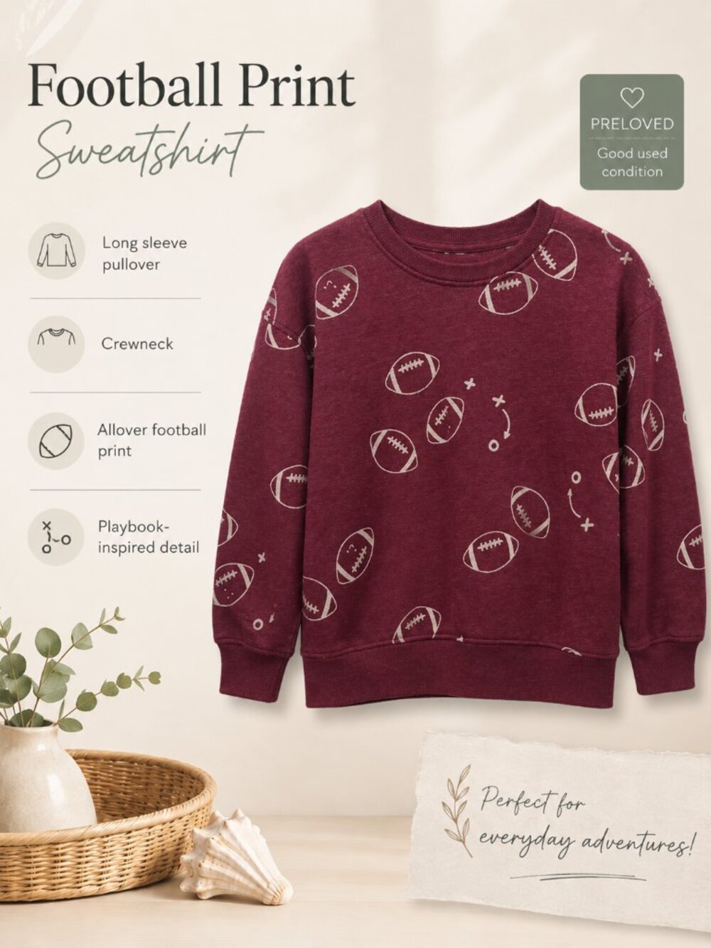 Football Print Sweatshirt